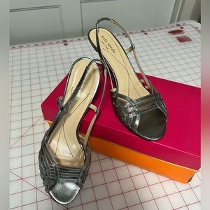 Kate Spade sling back peep toe kitten heels